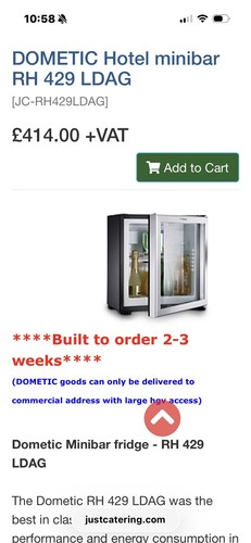 Dometic minibar fridge - fridge, rh