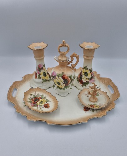 Vintage floral peach vanity - vintage,