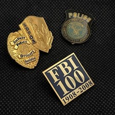 3 interesting pin Badges FBI