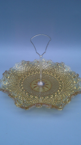 Art deco amber glass cake - art,