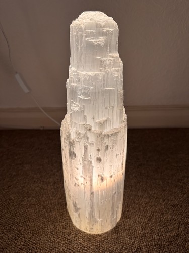 Selenite crystal lamp 35cm - selenite,