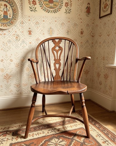 Vintage antique elm windsor - elm,