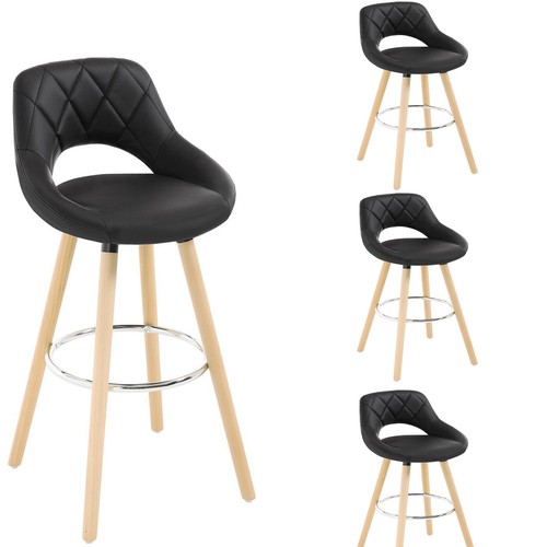 Bar stools faux leather linen - bar, leather/linen