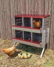 Chicken Nest Box 6-Compartment Mental Box Nesting Boxes Chicken Coop Laying Box