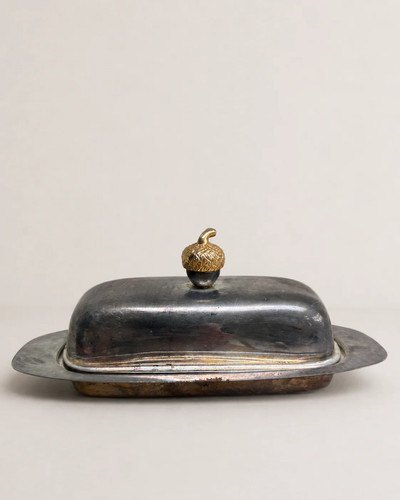 Vintage silver plate glass - silver,