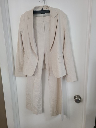 Tahari beige pin striped - beige,