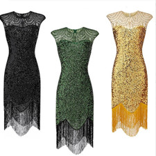 UK 1920's Flapper Dress Sequin