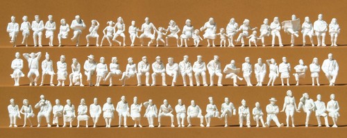 Seated people unpainted - seated, (72)