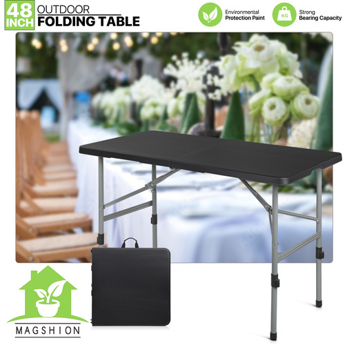 4ft black portable - black, folding