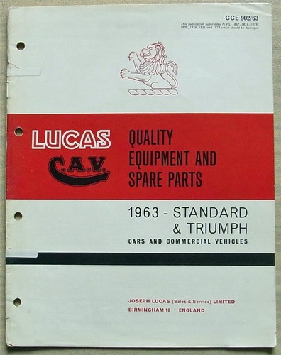 Lucas standard triumph cars - standard,