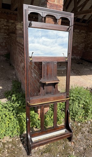 Antique edwardian mirrored oak - mirrored,