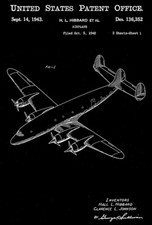 1943 - Lockheed Constellation Airplane - H. L. Hibbard - Patent Art Poster