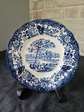 Vintage Royal Worcester 1790 Avon Scenes Palissy Blue Bone China Plate 18cm