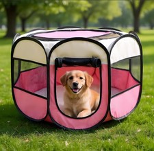 Large Foldable Soft Fabric Puppy Play Pen Tent Dog Crate Cat Cage Pet bed Travel