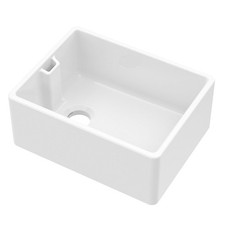 Nuie Belfast Fireclay Kitchen Sink 1.0 Bowl 595mm L x 455mm W - White