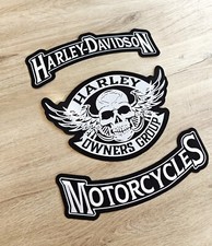 PACK Patch dorsal Harley Davidson motorcycles Skull HOG XXL écusson thermocollan