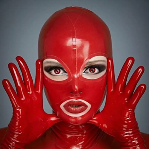 Women red latex gummi rubber - women,