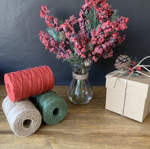 Christmas jute twine 3mm green - christmas,