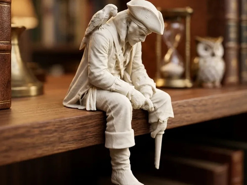 Pirate sitting edge statue - sitting,