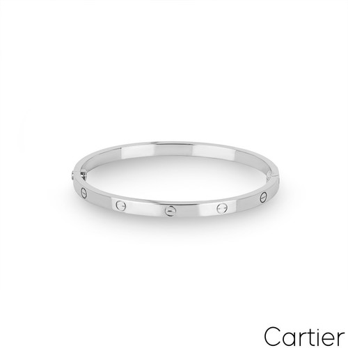 Cartier white gold plain love - white,