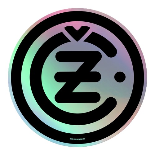 Round blk logo holographic - blk,