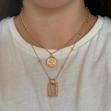Gold plated double layered duo