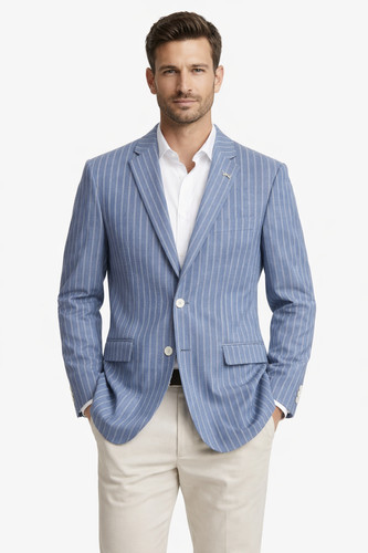Light blue white stripe - light,