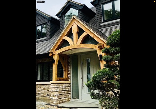 Green oak porch canopy - green,