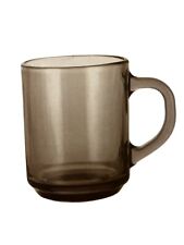 Set of 6 Stylish Brown Smoke Glass Mugs - Perfect for Coffee, Tea, and Lattes!