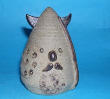 Vivica Hunter Stoneware Studio Pottery - Conical Viking Face & Shield Money Box.