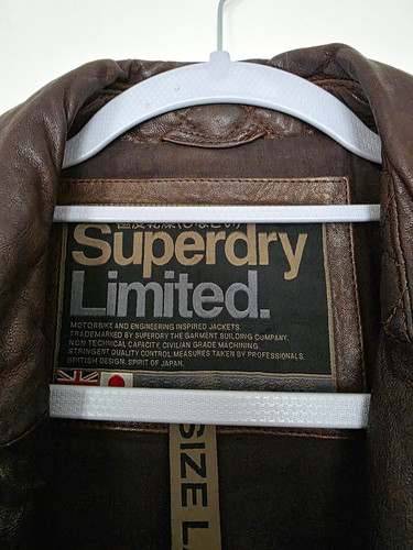 Superdry leather jacket - leather,