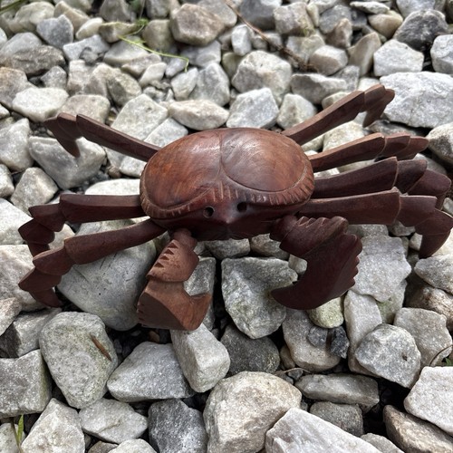 Hand carved wooden crab - wooden,