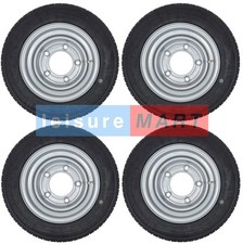 4 of 185 X 12 185/60 R12C Trailer Tyres on 5 Stud 6.5 inch PCD Rims Wheels