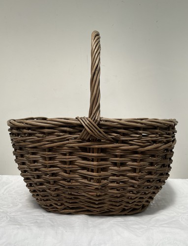 Vintage wicker basket with - vintage,