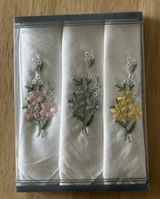 Vintage Ladies 3 Handkerchiefs