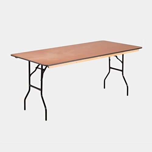 6ft 3ft wooden trestle table - x,