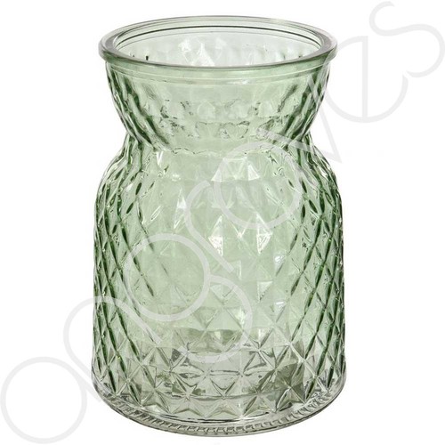 Textured green glass flower - textured,