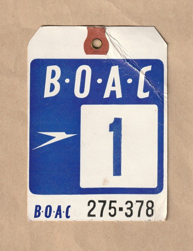 Luggage label circa - b.o.a.c.,