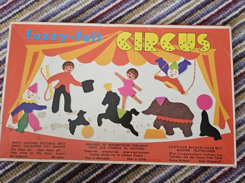 Vintage fuzzy felt circus 1960 - fuzzy,