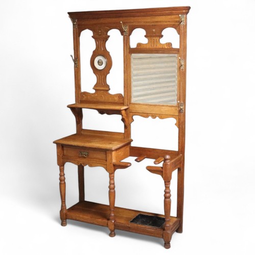 Antique edwardian oak hall - edwardian,