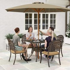 5/7/9 Pieces Garden Dining Set, Cast Aluminium Garden Furniture Set, Bronze Tone