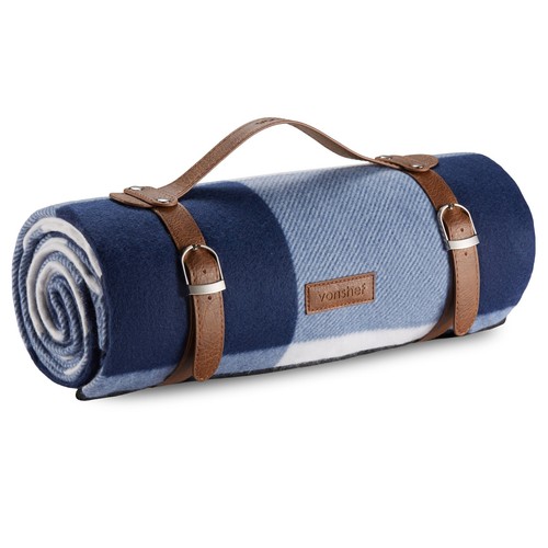 147x180cm blue white tartan - &,