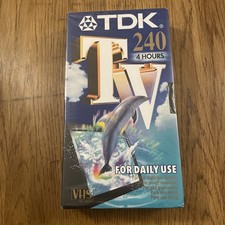 1x High-Quality TDK TV240 4-Hour VHS Blank Recordable Video Cassette Tapes