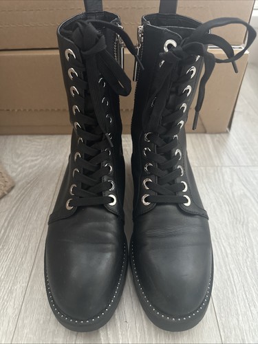 Zara zip lace boots black - up,