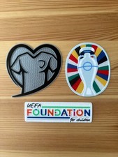 Set Of 2024 UEFA Euro Trophy + Qualifiers + Foundation Player Size Patch Badge