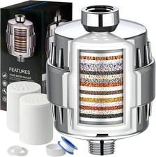 Shower Filter Removes Chlorine Fluoride Impurities Hard water 2 Filters 20 Stage