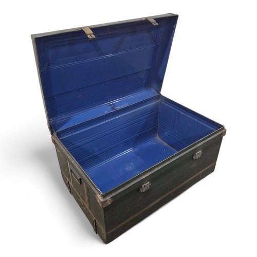 Vintage metal storage trunk - metal,