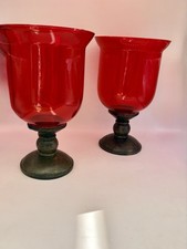 Vintage red glass - red, hurricane