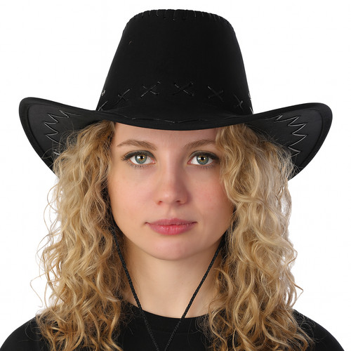 Black cowboy hat western - hat,