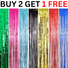 2M-3M FOIL FRINGE TINSEL BACKDROP CURTAIN DOOR WEDDING BIRTHDAY PARTY DECORATION
